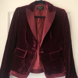 BCBGMaxazria Burgundy Velvet Blazer